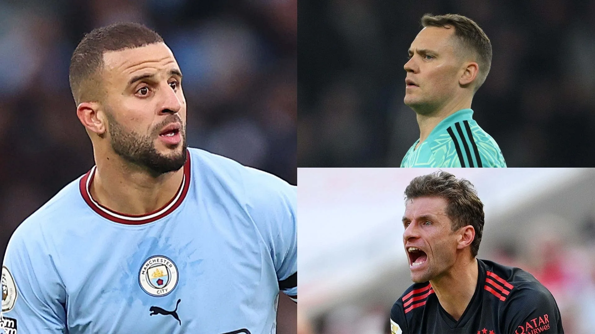 Kesulitan menyeduh? Bintang Bayern Manuel Neuer dan Thomas Muller tidak senang dengan tawaran klub untuk bek Man City Kyle Walker