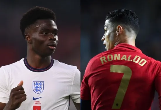 Jawaban canggung! Bintang Arsenal Bukayo Saka mengungkapkan legenda Man Utd Cristiano Ronaldo adalah pahlawan masa kecilnya dalam tanya jawab dengan Kai Havertz