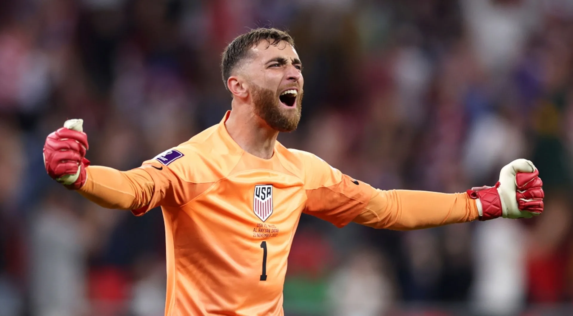 Bintang USMNT Matt Turner bereaksi saat membuat debut Liga Premier untuk Nottingham Forest dalam kekalahan dari Arsenal sebelumnya di Stadion Emirates